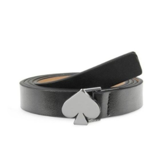 Accessories - Cute NWT Classic Spade Belt KATE SPADE Leather Black 19mm.
